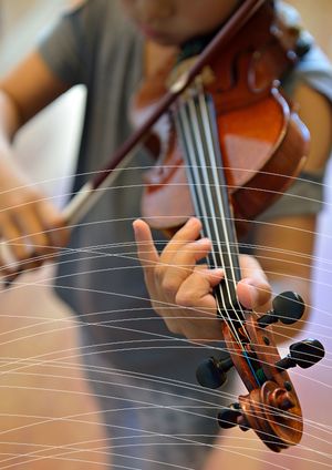 Le violon, instrument de musique de la famille des cordes frottées