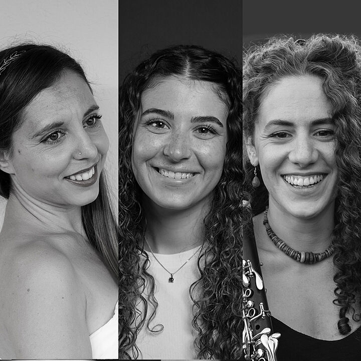 Valentina Rebaudo et Martina Morello, nouvelles enseignantes de clarinette, et Léa D’Ascoli dans l’équipe d’éveil musical